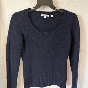 Vince Women's Cashmere Deep Blue Cable Sweater